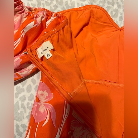 Orange/Pink Lena Off Shoulder Long Midi Dress - Picture 15 of 15